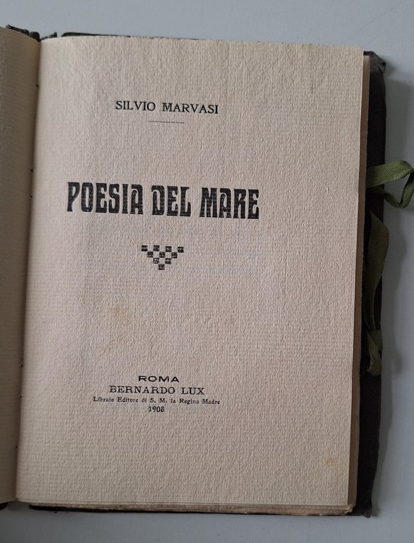 SILVIO MARVASI POESIA DEL MARE ED. BERNARDO LUX 1908 | Immagine Gallery 2