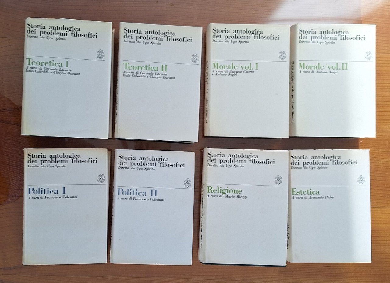 STORIA ANTOLOGICA DEI PROBLEMI FILOSOFICI DIRETTA DA UGO SPIRITO SANSONI …
