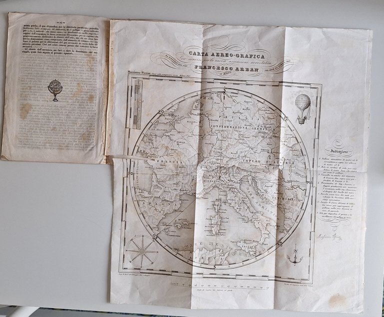 VISSIAN CENNI NAVIGAZIONE AEREA COLLA RELAZIONE VIAGGIO AEROSTATICO RIVOLT 1845