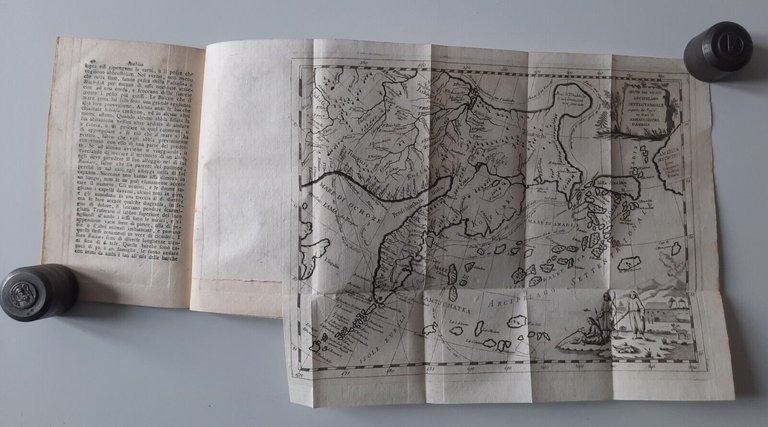 VON STAEHLIN DESCRIZIONE ARCIPELAGO KAMTSCACHATKA E ANADIR ESTRATTO FINE '700