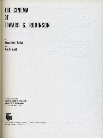 The Cinema of Edward G. Robinson