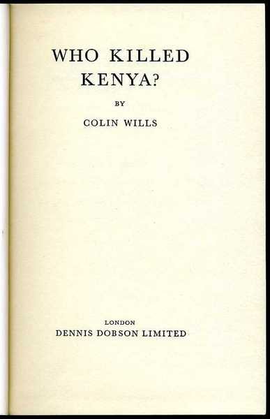 Who Killed Kenya?