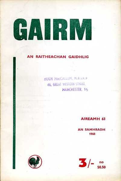 Gairm : An Raitheachan Gaidhlig : Summer 1968 - No …