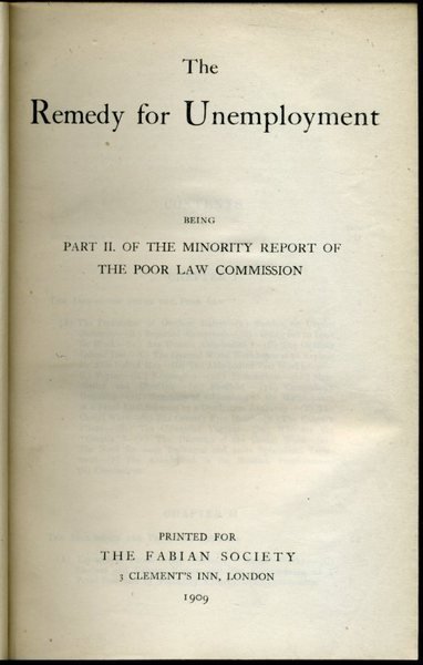 The Remedy for Unemployment : being Part II of the …