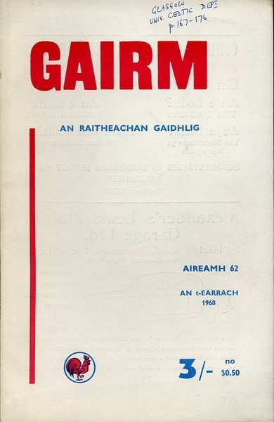 Gairm : An Raitheachan Gaidhlig : Spring 1968 - No …
