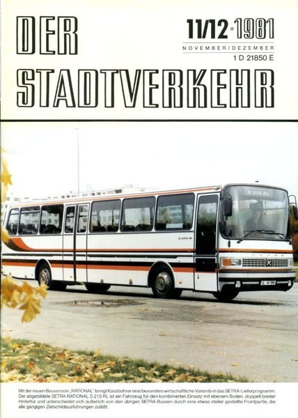 Der Stadtverkehr : November/Dezember 1981 No 11/12