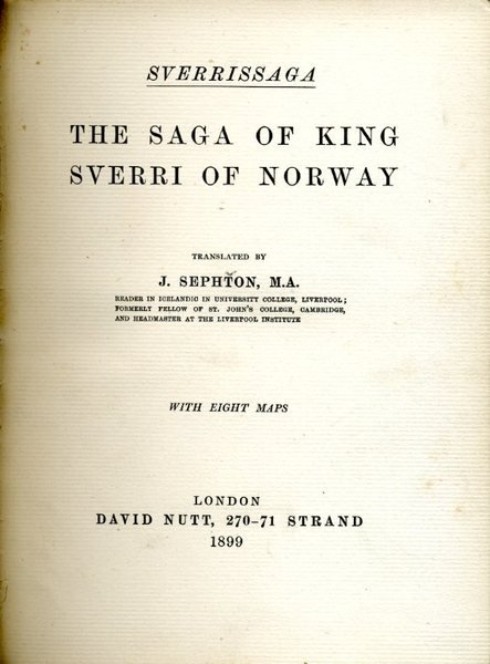 Sverrissaga : The Saga of King Sverri of Norway (Half-Leather …