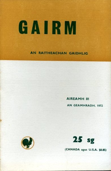 Gairm : An Raitheachan Gaidhlig : Winter 1972 - No …