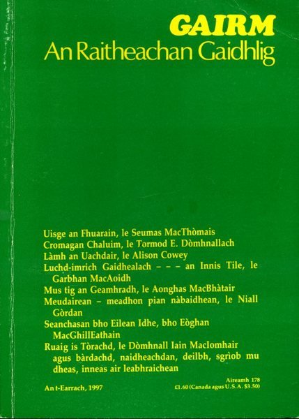Gairm : An Raitheachan Gaidhlig : Spring 1997 - No …