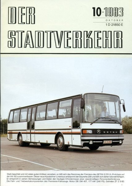 Der Stadtverkehr : Oktober 1983 No 10