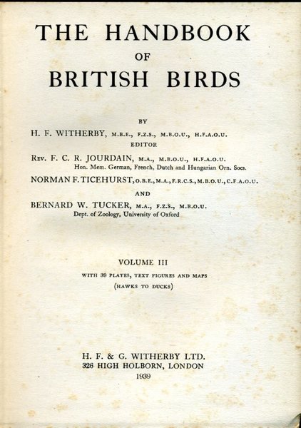 The Handbook of British Birds Volume III : Hawks to …