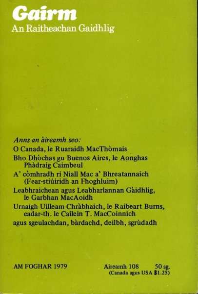 Gairm : An Raitheachan Gaidhlig : Autumn 1979 - No …
