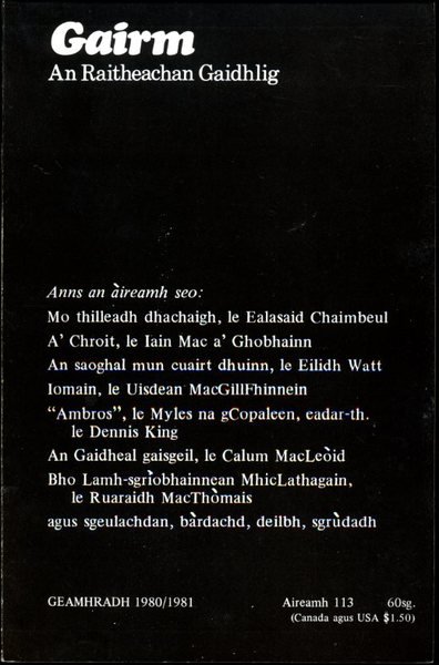 Gairm : An Raitheachan Gaidhlig : Winter 1980/1981 - No …