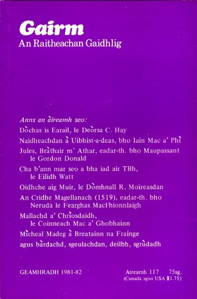 Gairm : An Raitheachan Gaidhlig : Winter 1981-82 - No …