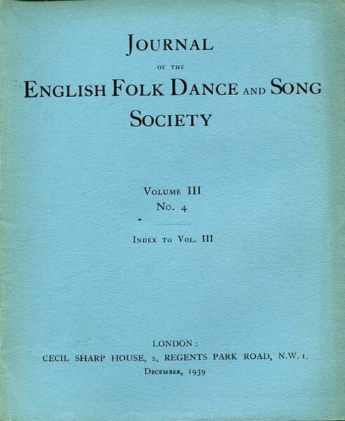 Journal of the English Folk Dance and Song Society Volume …