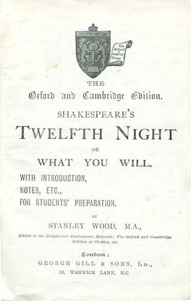 The Oxford and Cambridge Edition : Shakespeare's Twelfth Night or …