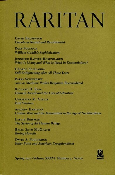 Raritan : A Quaterly Review : Spring 2017 - Vol …