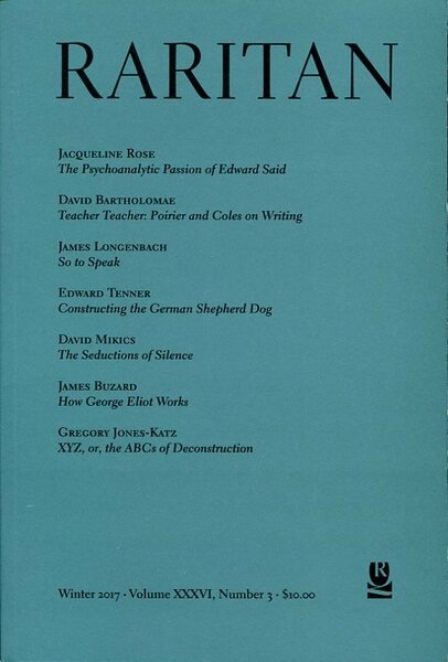 Raritan : A Quaterly Review : Winter 2017 - Vol …
