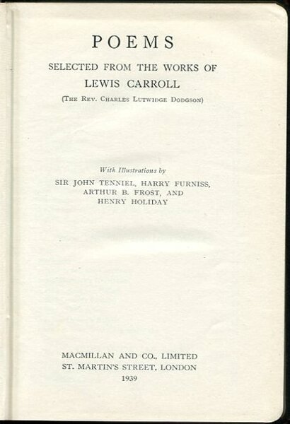 Poems Selected from the Works of Lewis Carroll
