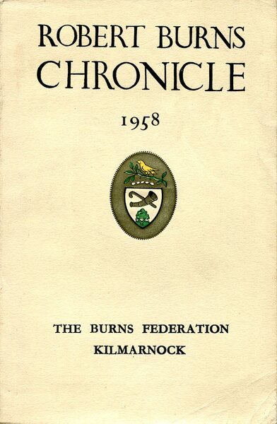 Robert Burns Chronicle 1958