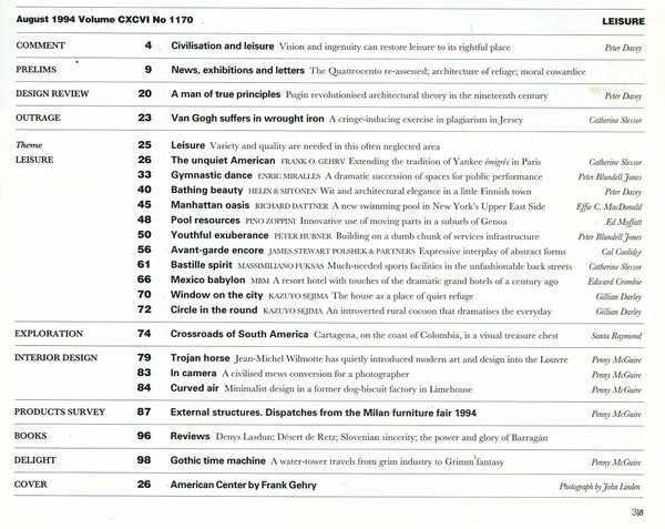 The Architectural Review No. 1170 August 1994