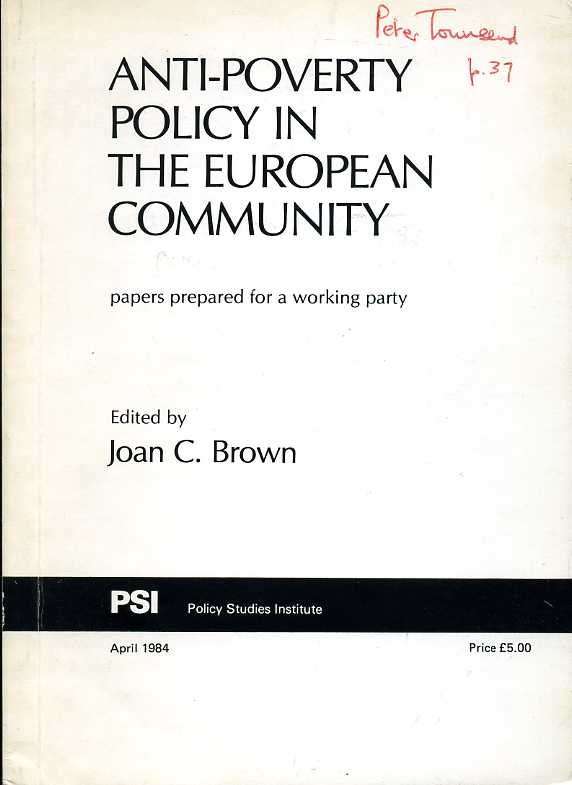 Anti-Poverty Policy in the European Community : Papers Prepared for … | Immagine principale