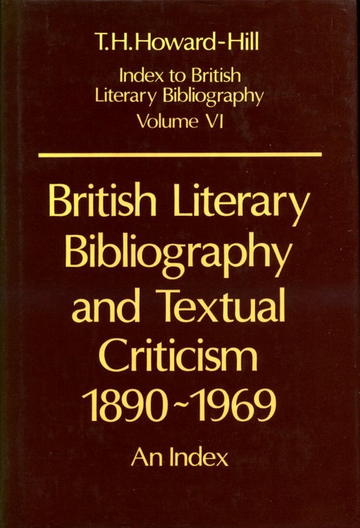 British Literary Bibliography and Textual Criticism, 1890-1969: An Index (Index … | Immagine Gallery 2
