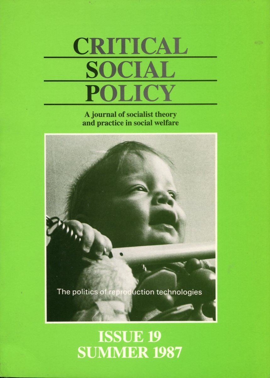 Critical Social Policy : Issue 19 - Summer 1987 | Immagine principale