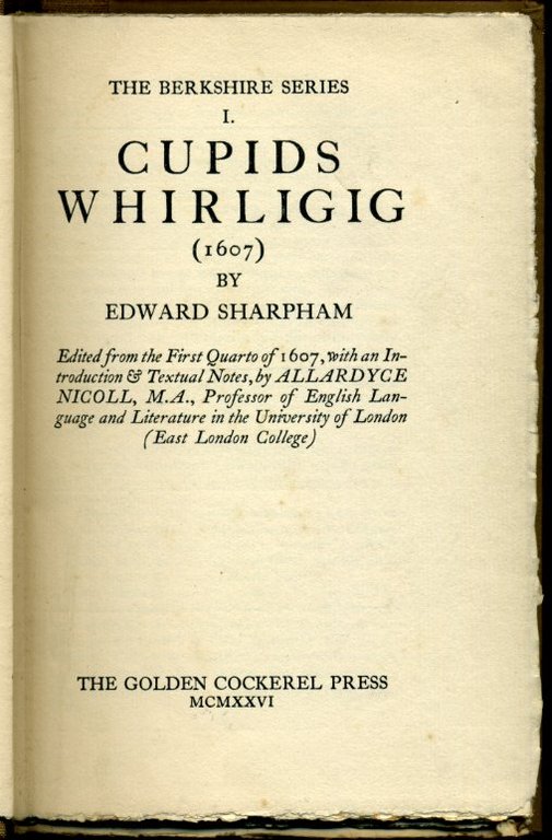 Cupids Whirligig (1607) : The Berkshire Series 1 (Limited Edition) | Immagine Gallery 2