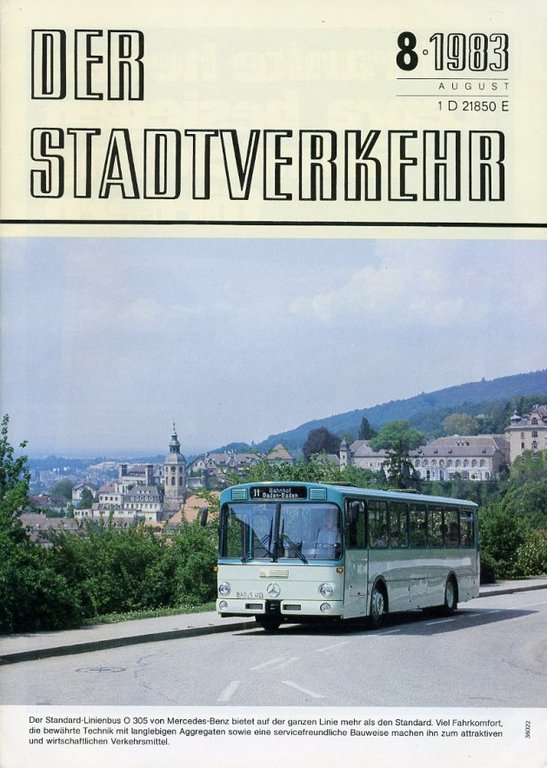 Der Stadtverkehr : August 1983 No 8 | Immagine Gallery 2