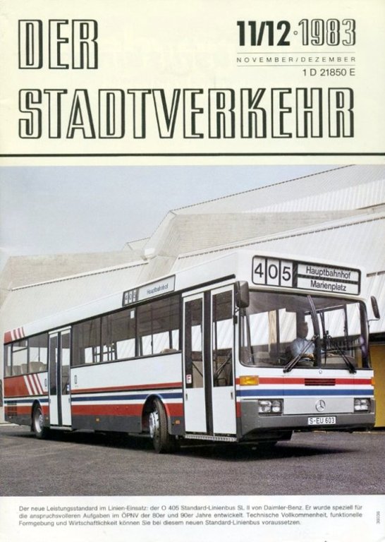 Der Stadtverkehr : November/Dezember 1983 No 11/12 | Immagine Gallery 2
