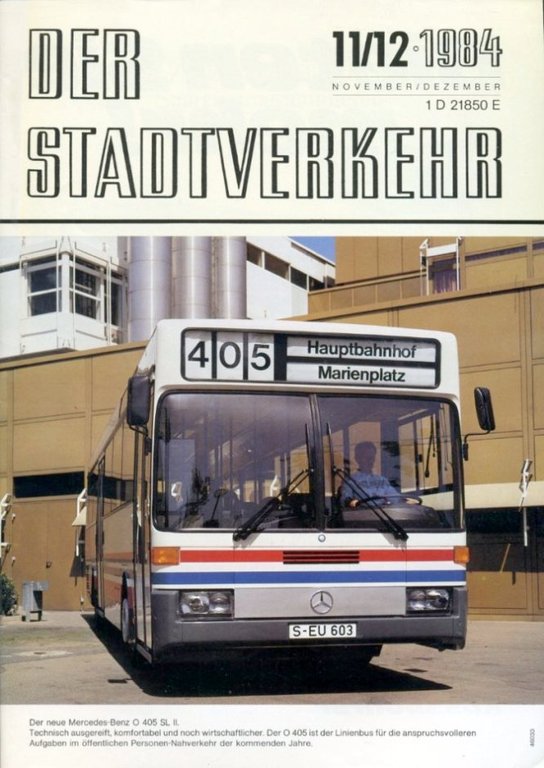 Der Stadtverkehr : November/Dezember 1984 No 11/12 | Immagine Gallery 2