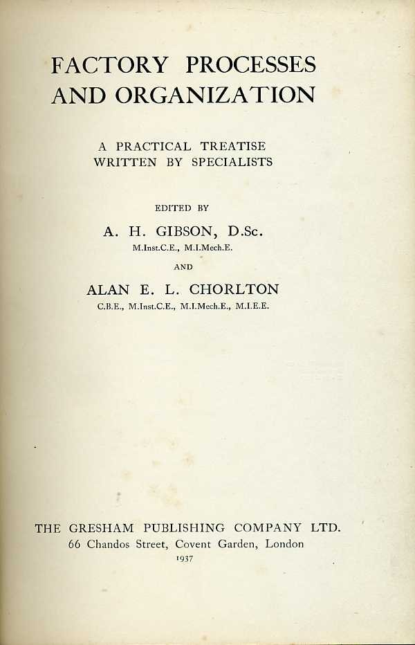 Factory Processes and Organization : A Practical Treatise Written By … | Immagine principale