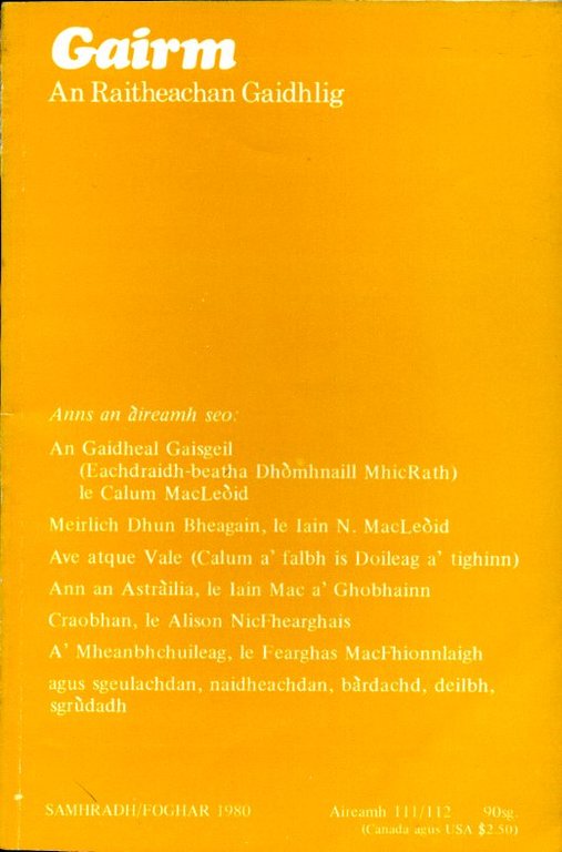 Gairm : An Raitheachan Gaidhlig : Summer/Autumn 1980 - No … | Immagine Gallery 2