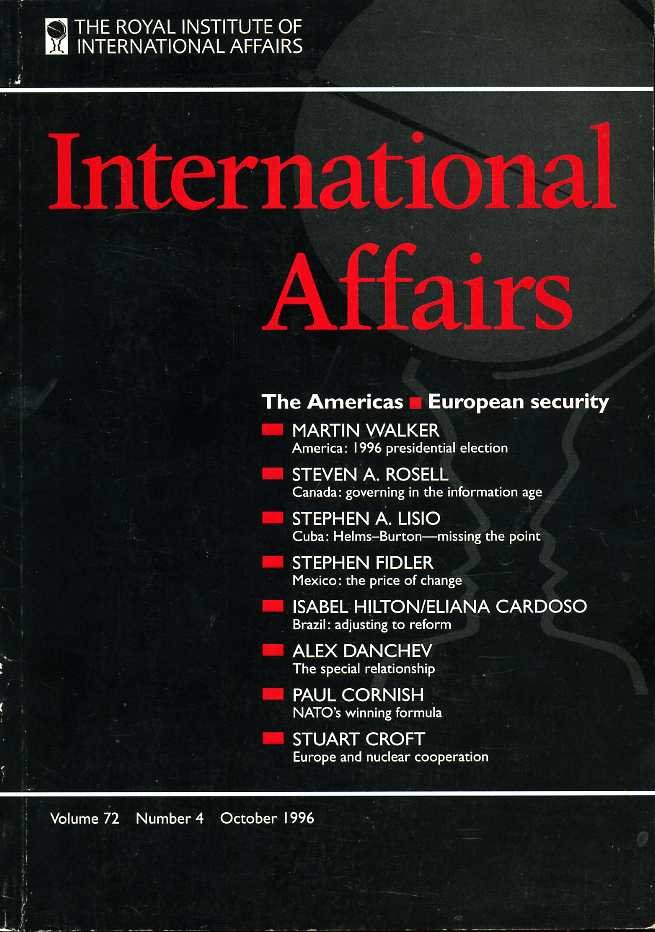 International Affairs : Volume 72 Number 4 : October 1996 | Immagine principale