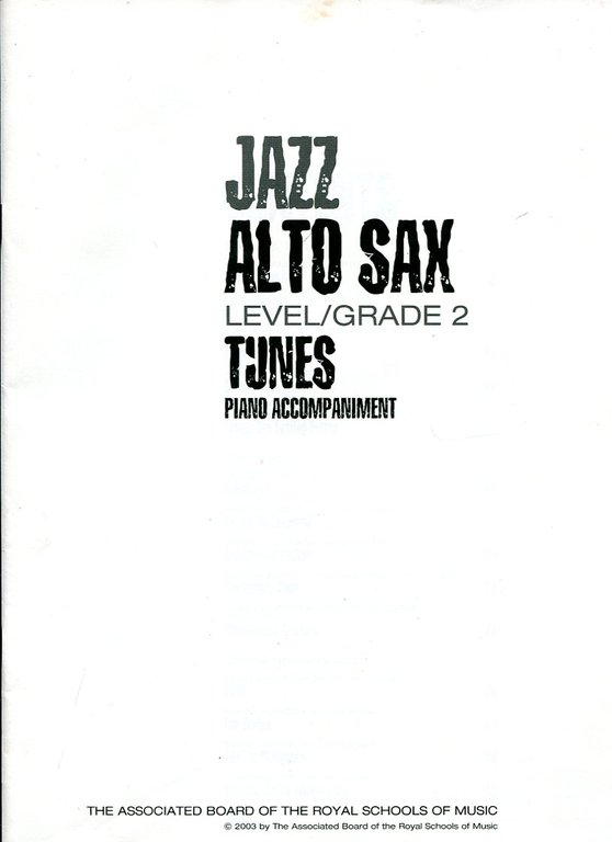Jazz Alto Sax Level/Grade 2 Tunes Piano Accompaniment | Immagine Gallery 2