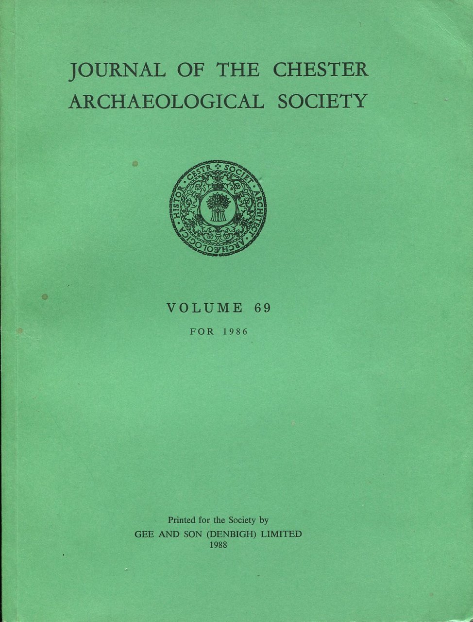 Journal of the Chester Archaeological Society : Volume 69 for … | Immagine principale