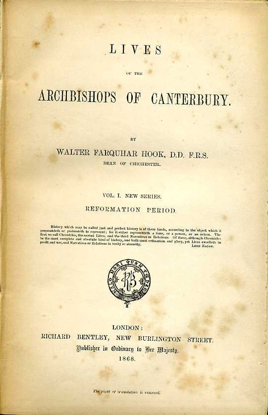 Lives of the Archbishops of Canterbury : New Series Volume … | Immagine principale