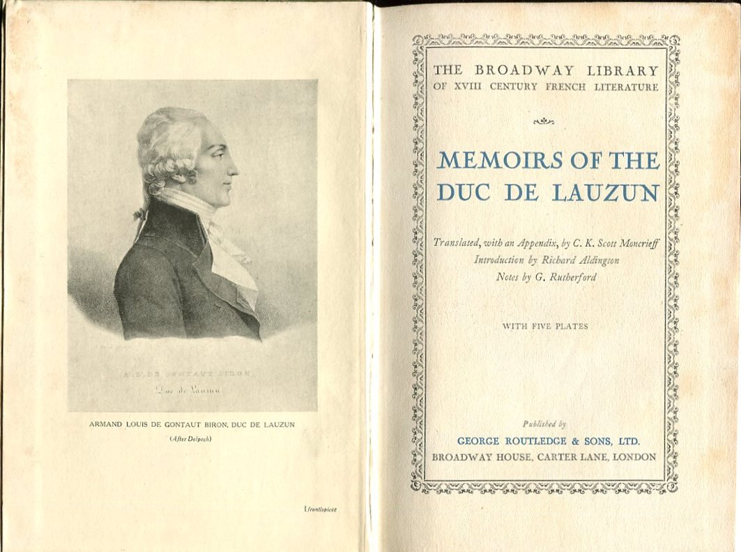 Memoirs of the Duc De Lauzin | Immagine principale