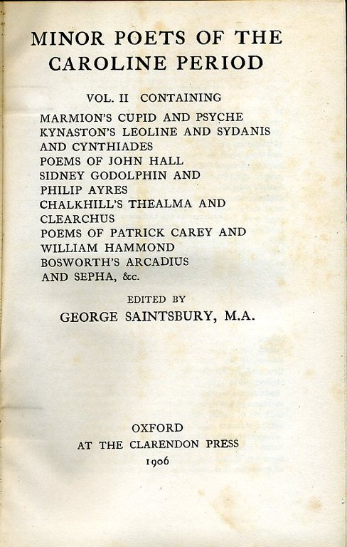 Minor Poets of the Caroline Period : Volume II | Immagine Gallery 2