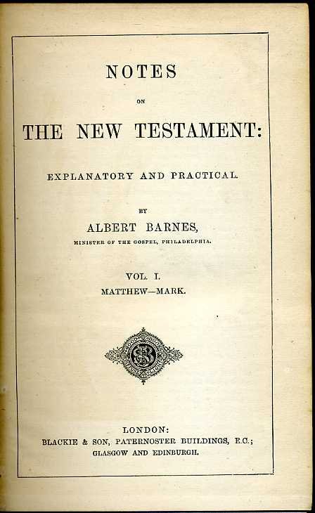 Notes on the New Testament : Vol I : Matthew … | Immagine principale