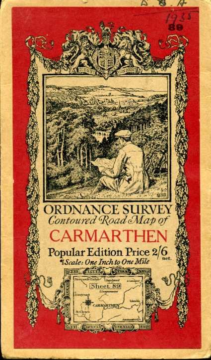 Ordnance Survey Contoured Road Map of Carmarthen : Sheet 89 … | Immagine principale