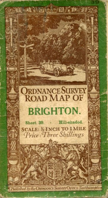 Ordnance Survey Road Map of Brighton :Linen-backed Sheet 39 | Immagine Gallery 2