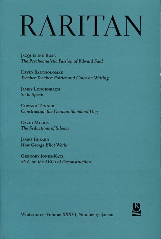 Raritan : A Quaterly Review : Winter 2017 - Vol … | Immagine Gallery 2