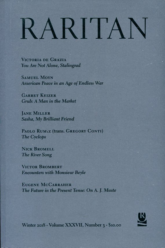 Raritan : A Quaterly Review : Winter 2018 - Vol … | Immagine principale