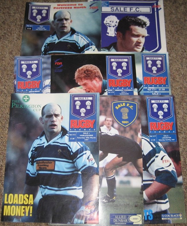 Rugby Promag and Sale F. C. Match Programmes (8 Copies … | Immagine principale