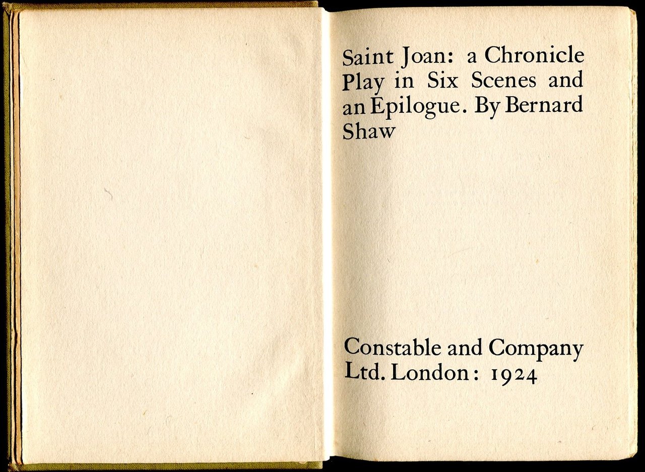 Saint Joan : a chronicle play in six scenes and … | Immagine principale