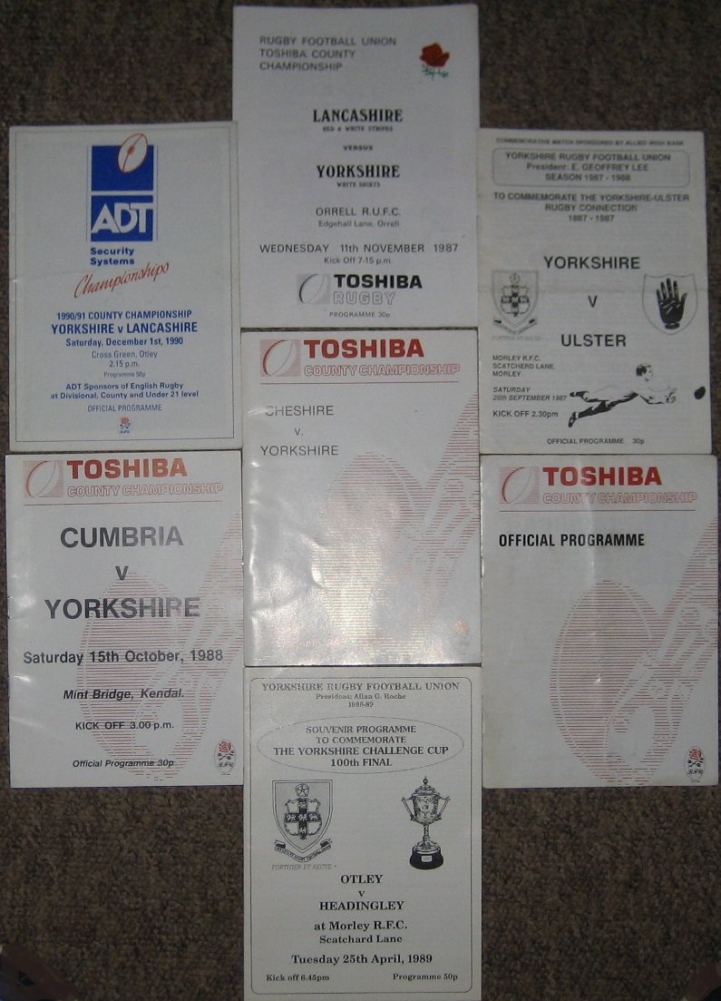 Seven Rugby Football Union Programmes Featuring Yorkshire | Immagine principale