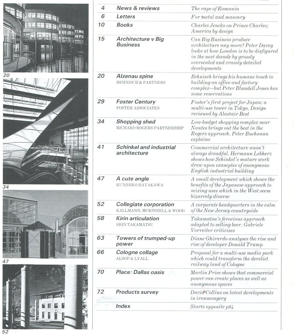 The Architectural Review No. 1098 August 1988 | Immagine principale