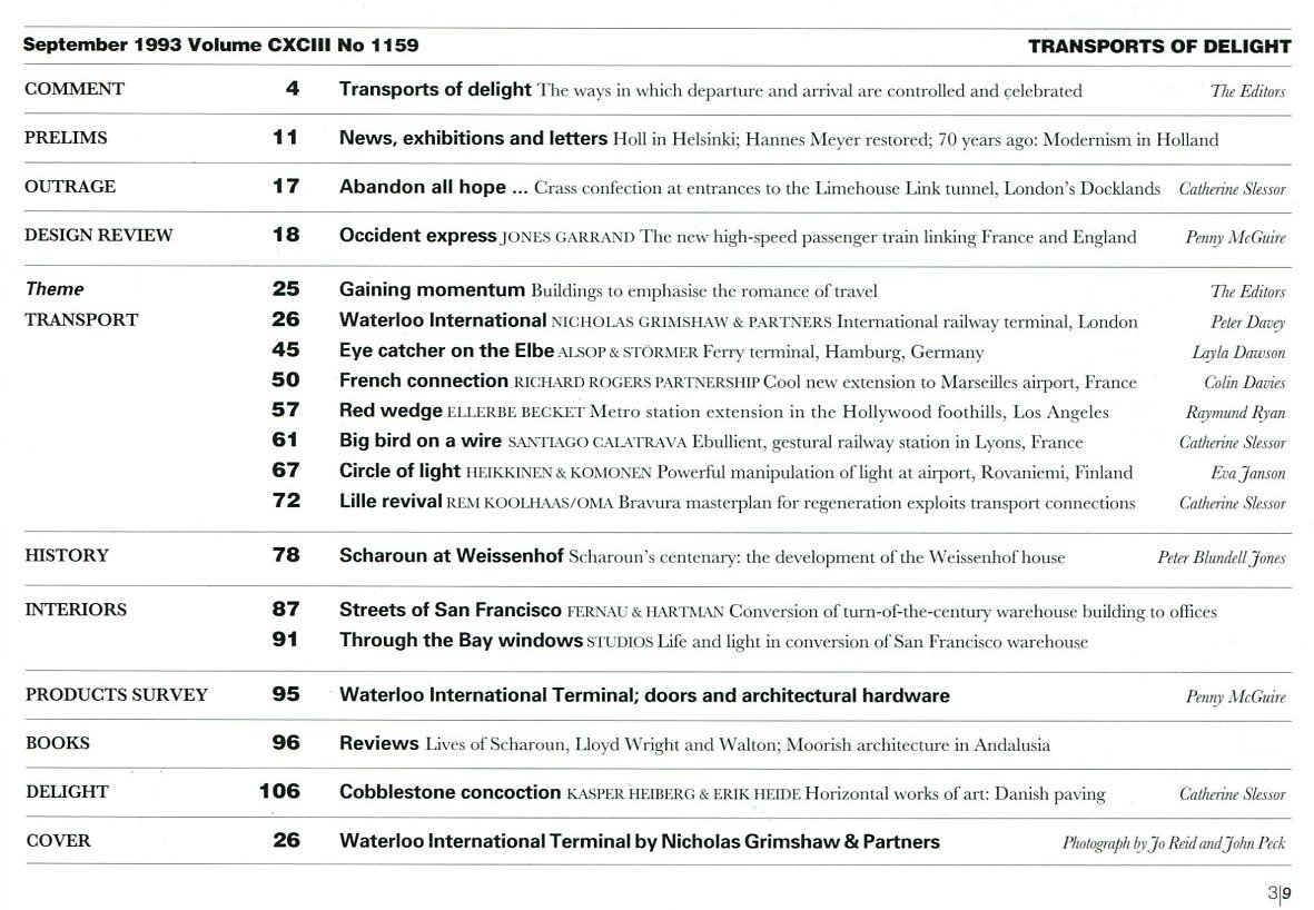 The Architectural Review No. 1159 September 1993 | Immagine principale